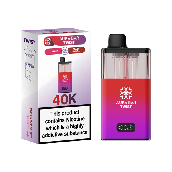 Aura Bar Twist Puffs Stapple/Black Mamba 40K (Pack of 5)