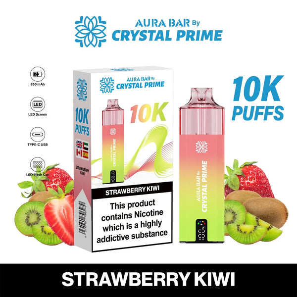 Aura Bar Crystal Prime Puffs Strawberry Kiwi (10K)
