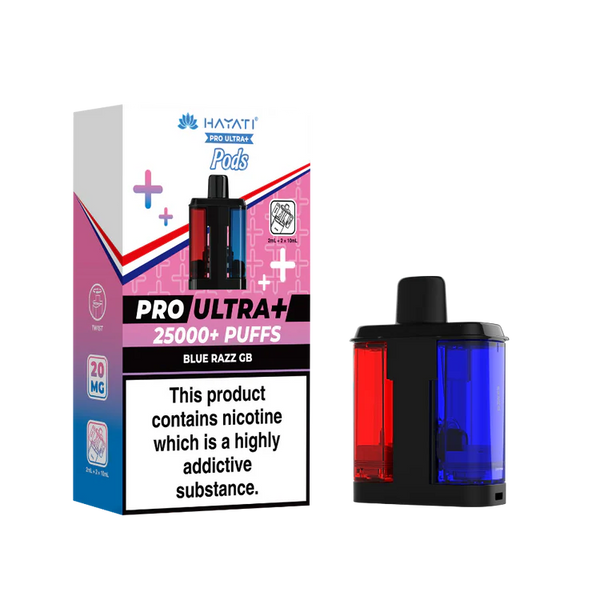 Hayati Pro Ultra + 25K  Blue Razz  Pack of 5 x 20ml