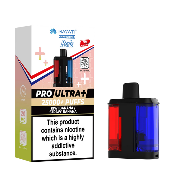 Hayati Pro Ultra + 25K  Kiwi Banana & Strawberry Banana Pack of 5 x 20ml