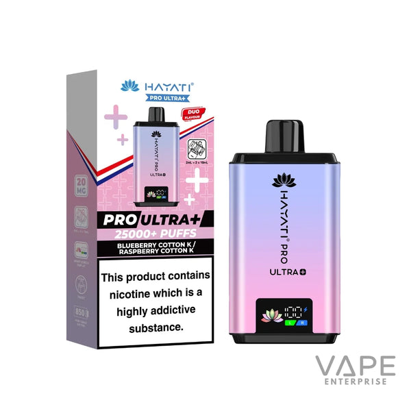 Hayati Pro Ultra + 25K  Blueberry Cotton / Raspberry Cotton  Pack of 5 x 20ml