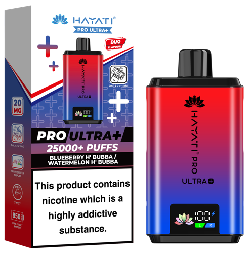 Hayati Pro Ultra + 25K  Blueberry HUBBA / WaterMelon HUBBA  Pack of 5 x 20ml