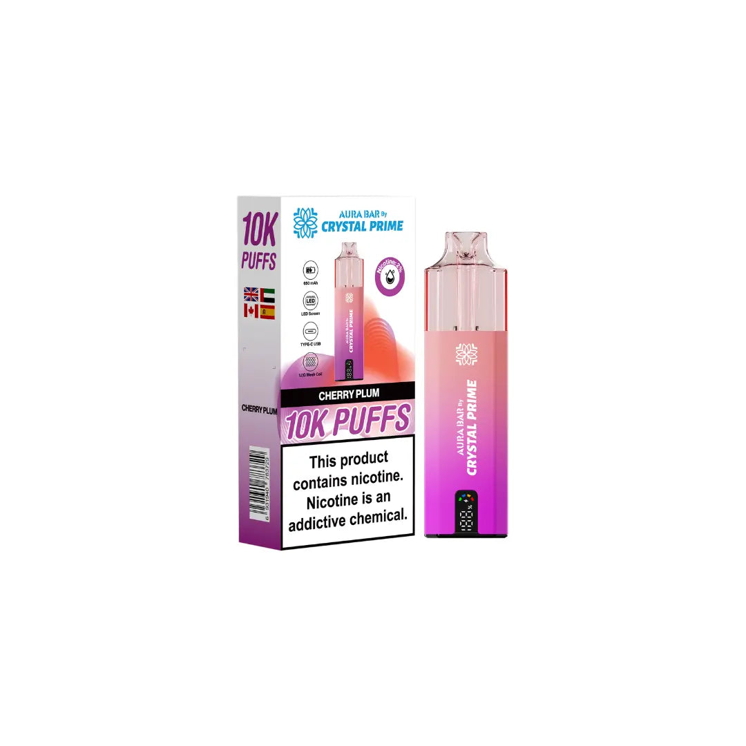 Aura Bar Crystal Prime Puffs  Cherry Plum  (10K)