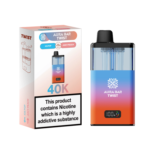 Aura Bar Twist Puffs  Watermelon Skittles/Strawberry Burst 40K (Pack of 5)