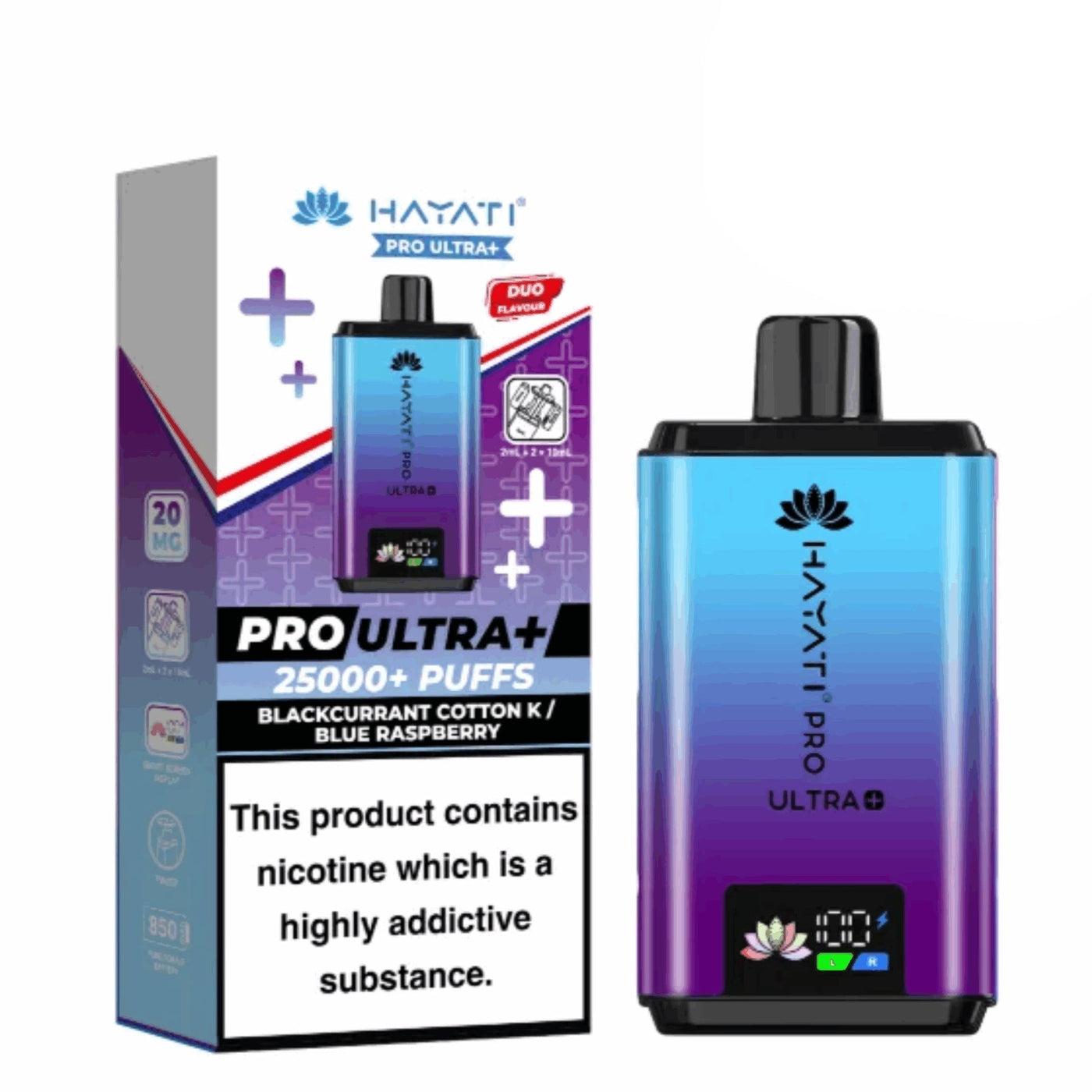Hayati Pro Ultra + 25K  Blue Sour Raspberry  Pack of 5 x 20ml