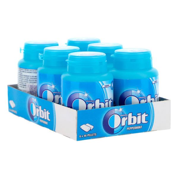 Orbit Bottle Peppermint 64g x 6