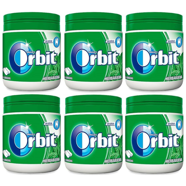 Orbit Bottle Spearmint 64g x 6