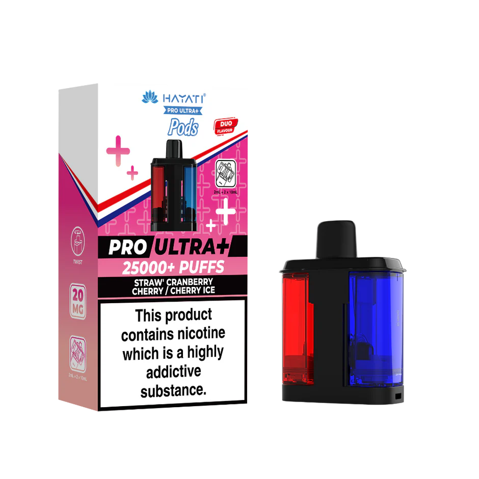 Hayati Pro Ultra + 25K  Strawberry Cherry / Cherry ICE Pack of 5 x 20ml