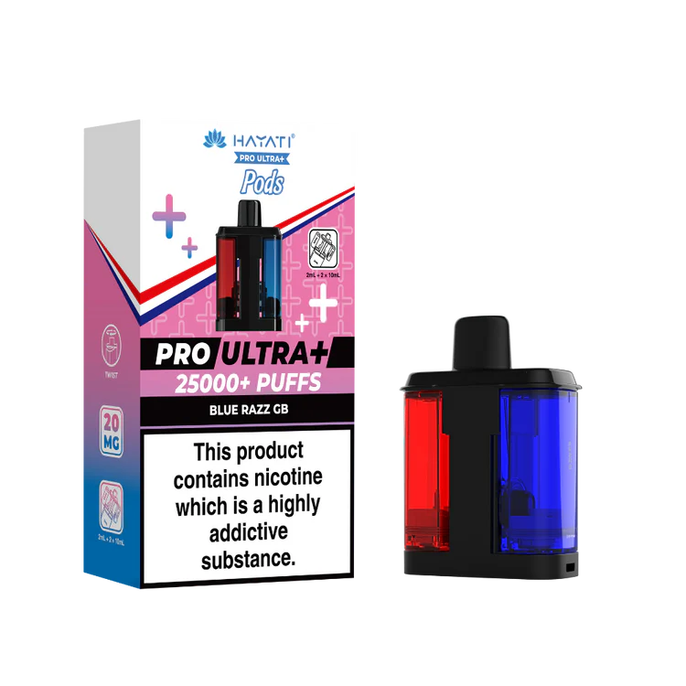Hayati Pro Ultra + 25K  Blue Razz  Pack of 5 x 20ml