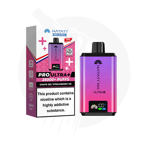 Hayati Pro Ultra + 25K  GGrape GB / Strawberry GB  Pack of 5 x 20ml