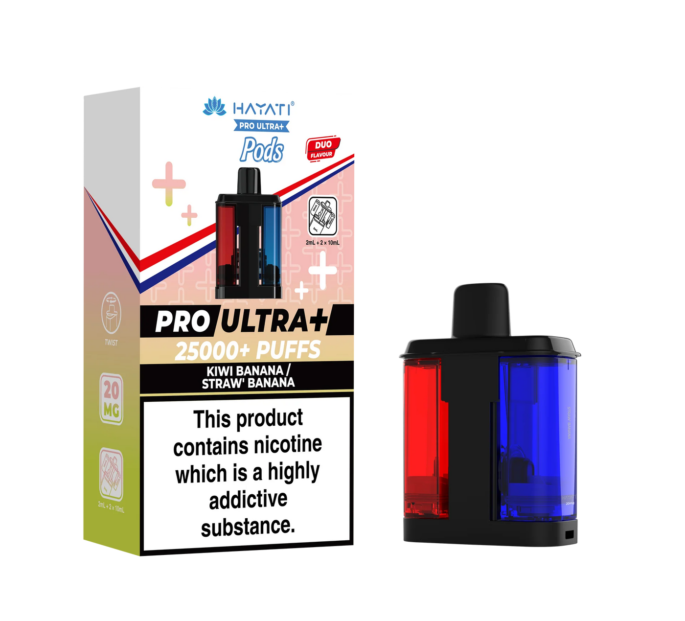 Hayati Pro Ultra + 25K  Kiwi Banana & Strawberry Banana Pack of 5 x 20ml