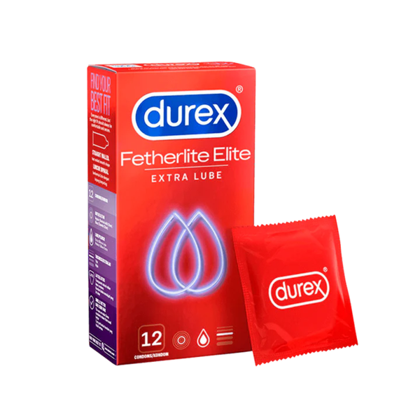 Durex Fetherlite Elite Extra Lube Pack of 12