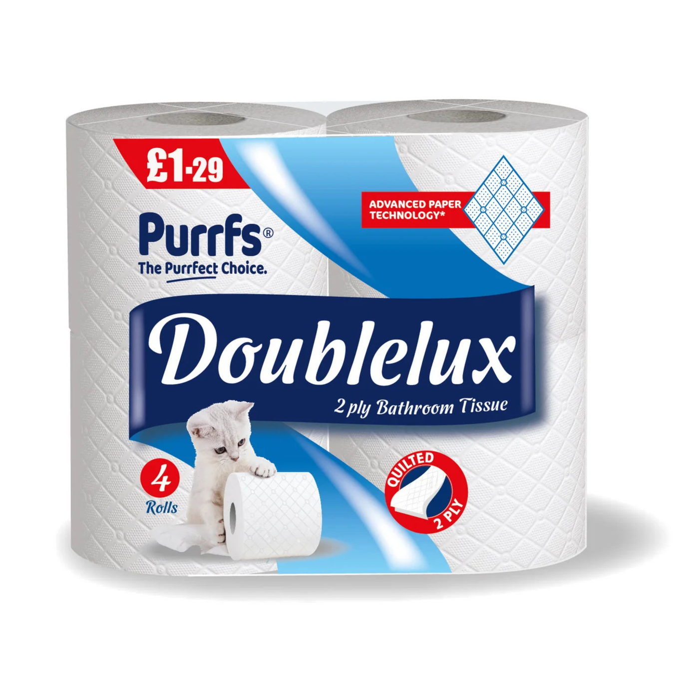 Doublelux White Blue 2ply (10x4)