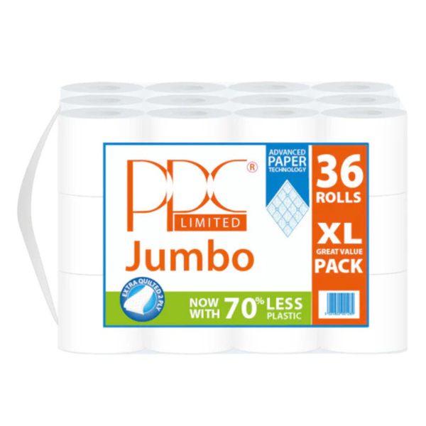PPC Jumbo 2ply White Pack of 36