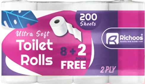 Richoos 10 pack 2plly white (10x10) 200 Sheets