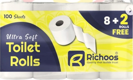 Richoos 10 pack 2plly white (10x10) 100 Sheets