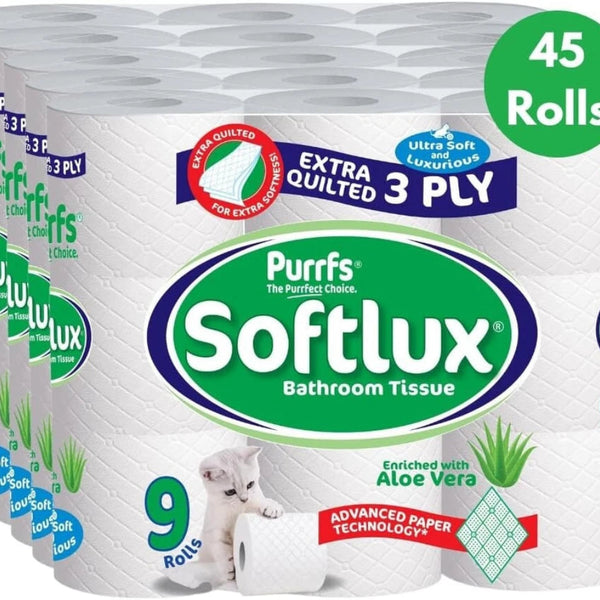 9 Pack 3Ply White Aloe Vera (Solux) (5×9)